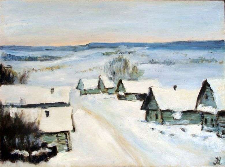 Описание картины Исаака Левитана «Деревня. Зима»