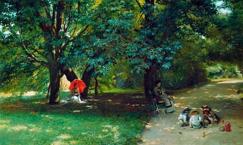 Описание картины Константина Маковского «В парке»