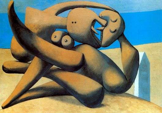 Описание картины Пабло Пикассо «Фигуры на берегу моря (поцелуй)»