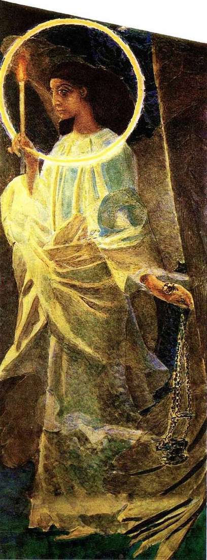 Описание картины Михаила Врубеля «Ангел с кадилом и свечой»