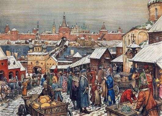 Описание картины Виктора Васнецова «Новгородский торг»