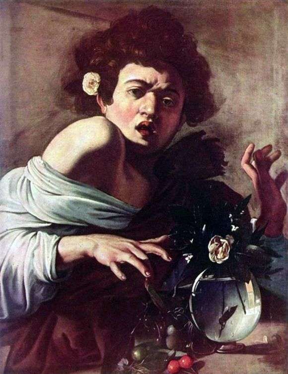 Описание картины Микеланджело Меризи да Караваджо «Мальчик укушенный ящерицей»