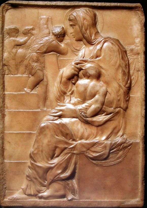 Описание барельефа Микеланджело Буанарроти «Мадонна у лестницы»