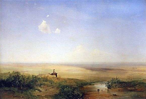 Описание картины Алексея Кондратьевича Саврасова «Степь днём (1875)»