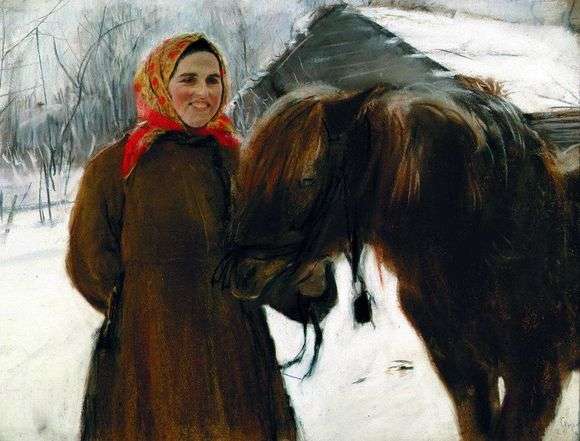 Описание картины Валентина Серова «Баба с лошадью»