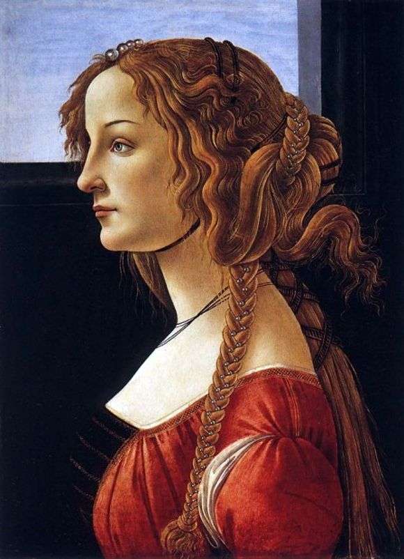 Описание картины Сандро Боттичелли «Портрет молодой женщины»