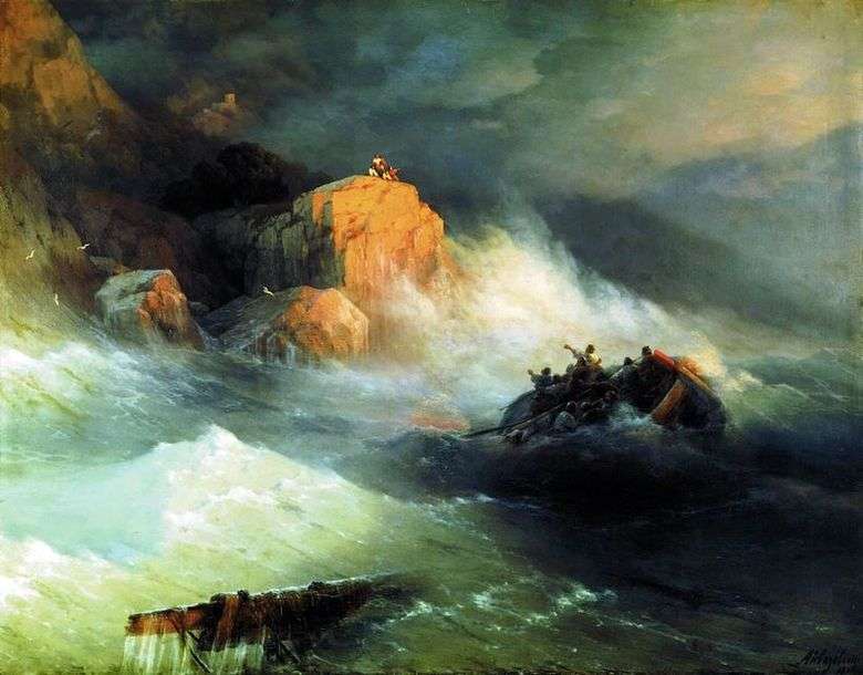 Описание картины Ивана Айвазовского «Кораблекрушение»