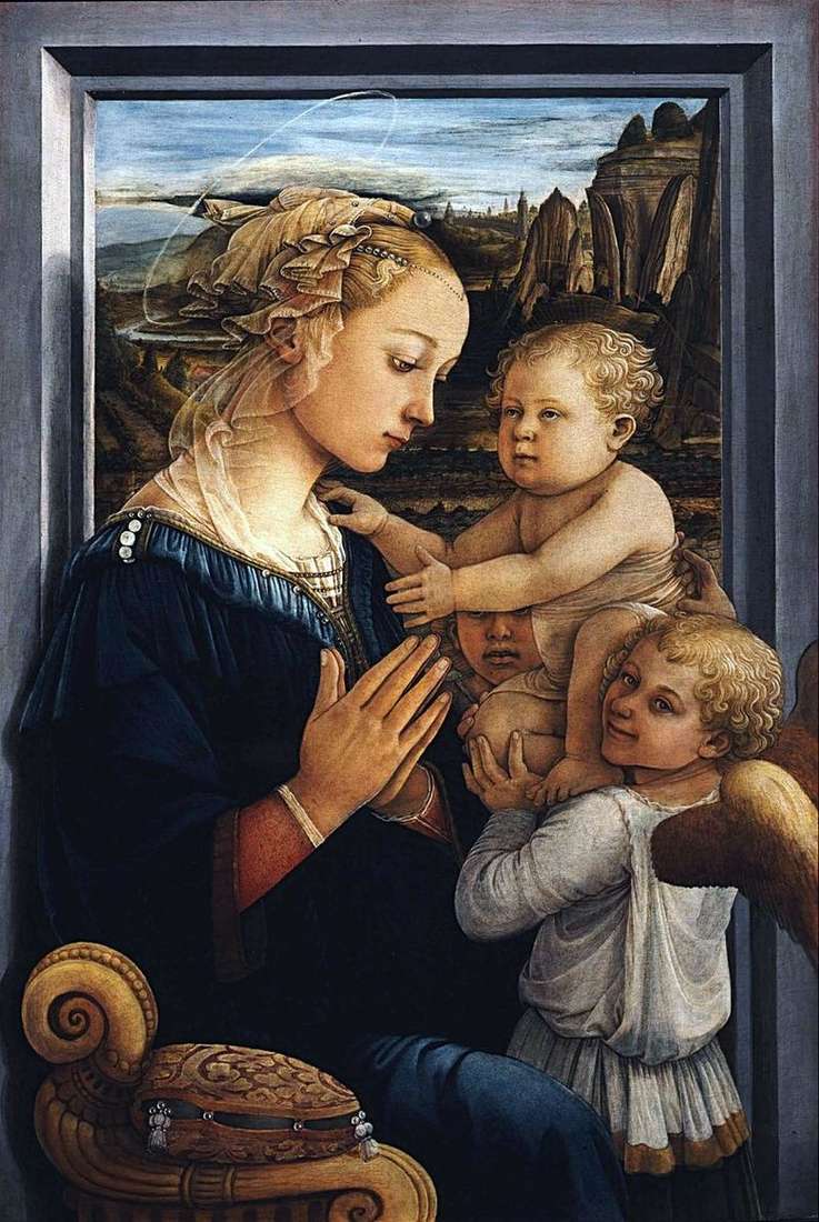Описание картины Филиппо Липпи ««Мадонна с младенцем и двумя ангелами (Мадонна под вуалью)»