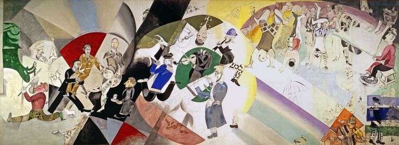 Описание картины Марка Шагала «Введение в Еврейский театр»