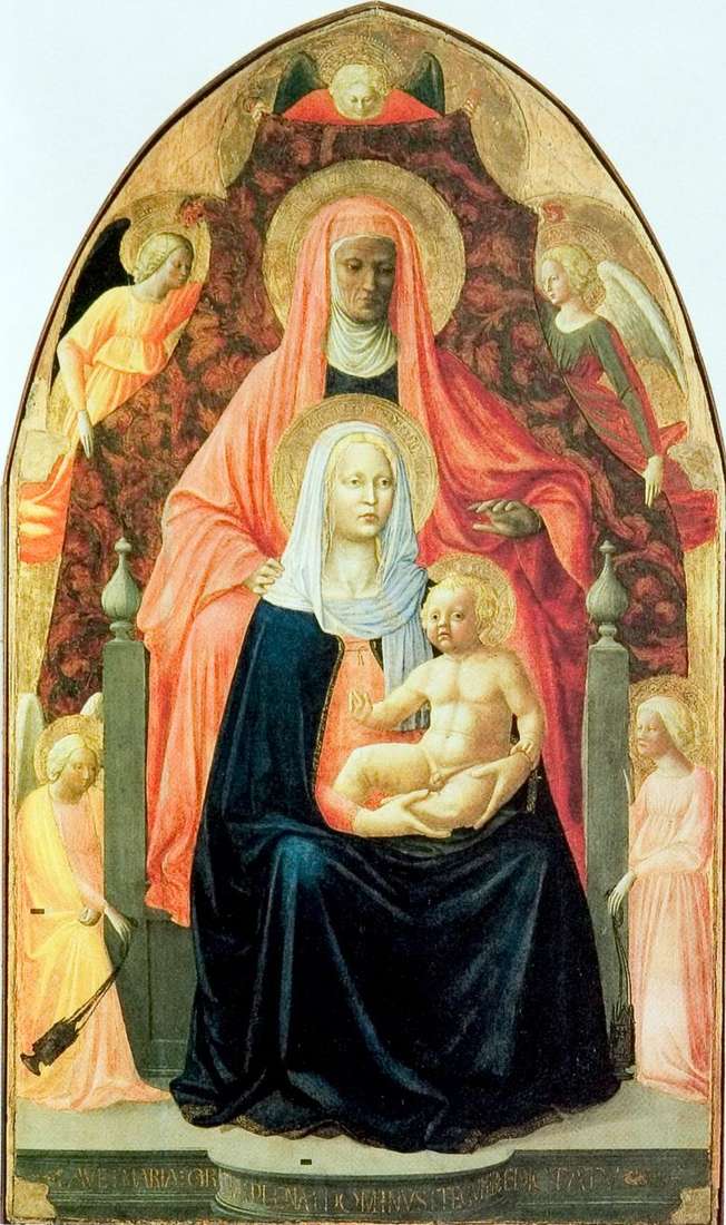 Описание картины Мазаччо «Святая Анна с мадонной и младенцем»