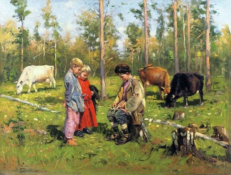 Описание картины Владимира Маковского «Пастушки»
