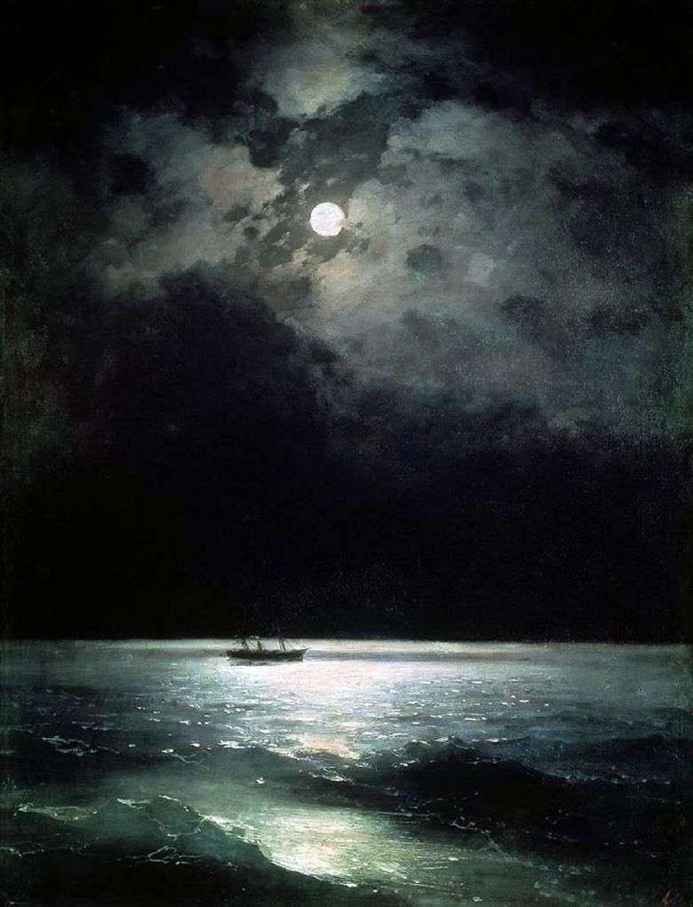 Описание картины Ивана Айвазовского «Черное море ночью»