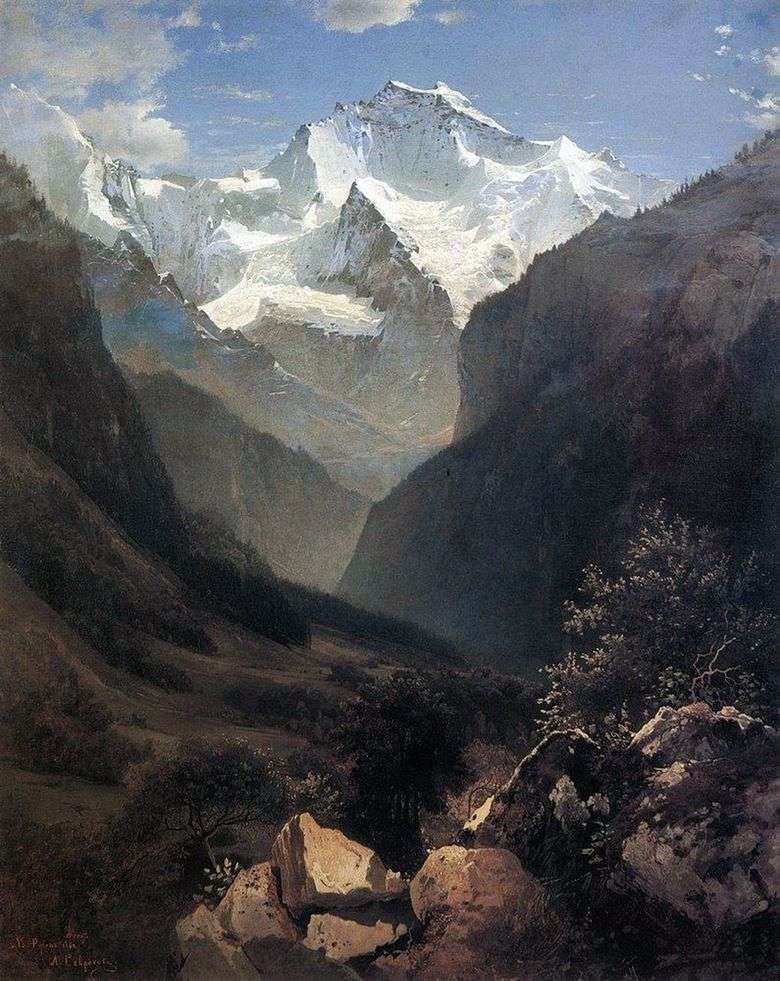 Описание картины Алексея Саврасова «Вид в Швейцарских Альпах»