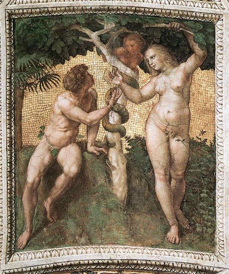 Описание картины Рафаэля Санти «Адам и Ева»