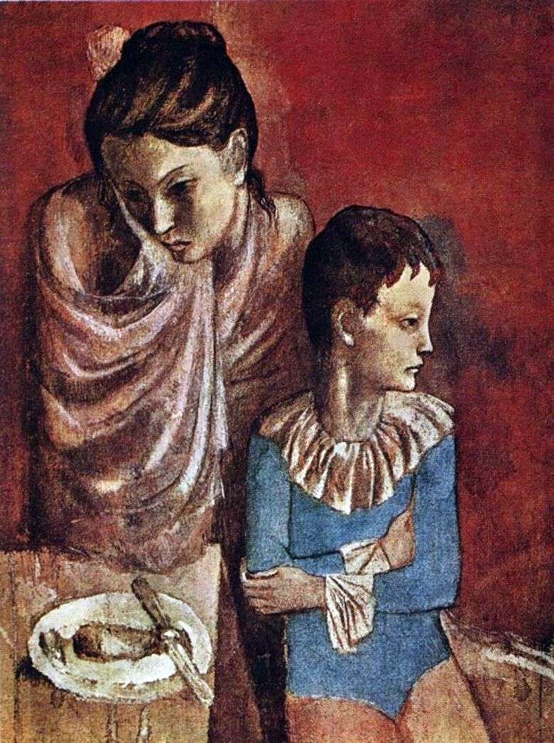 Описание картины Пабло Пикассо «Акробаты мать и сын»