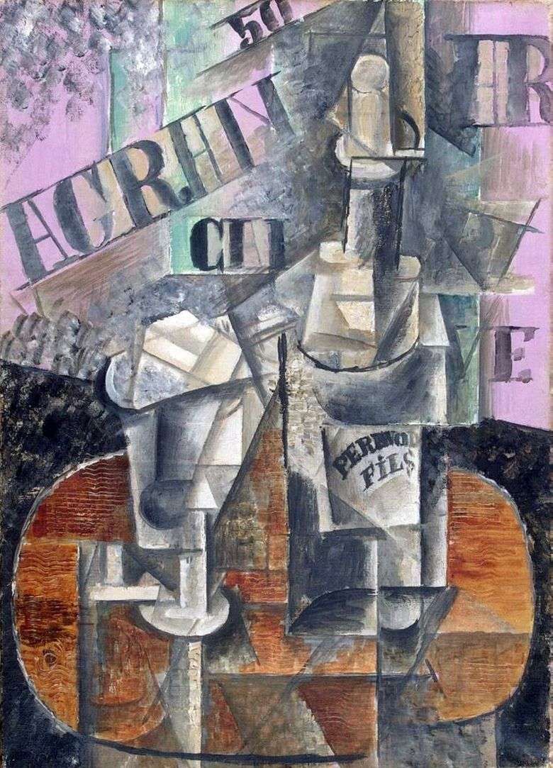 Описание картины Пабло Пикассо «Столик в кафе»