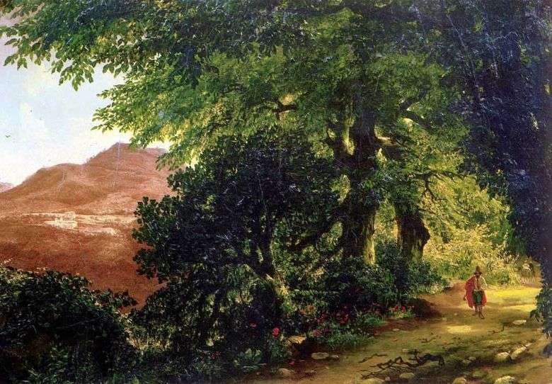 Описание картины Михаила Лебедева «Аллея в Альбано близ Рима» (1836)