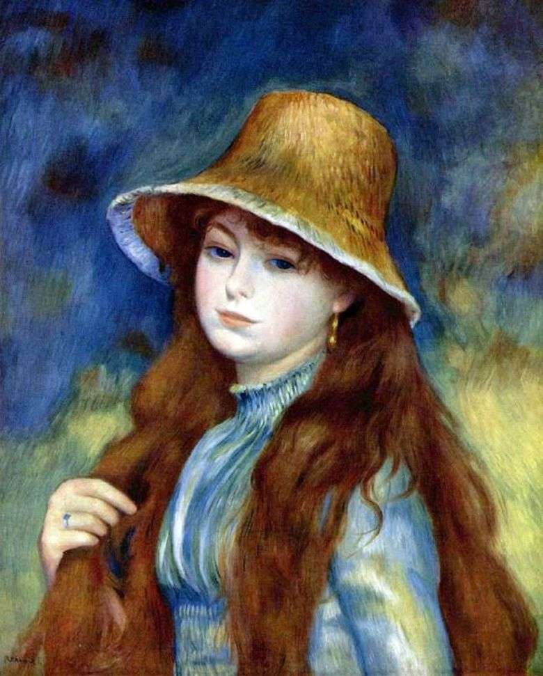 Описание картины Пьера Огюста Ренуара «Девушка в соломенной шляпе»