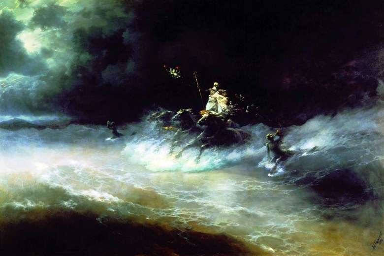Описание картины Ивана Айвазовского «Путешествие Посейдона по морю»
