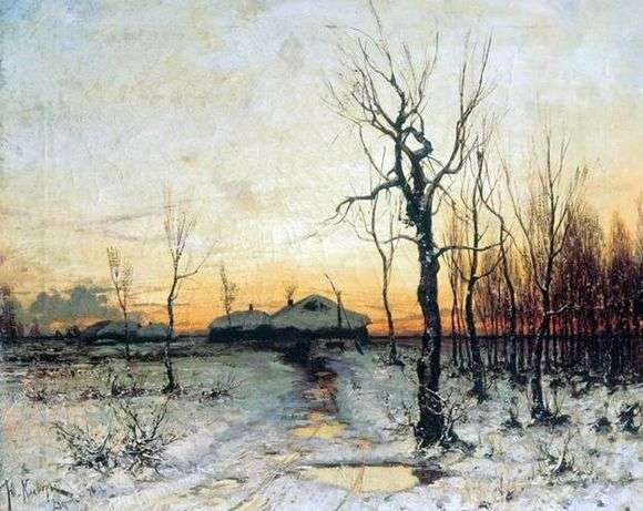 Описание картины Юлия Клевера «Зима» (Зимний пейзаж)