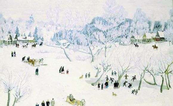 Описание картины Константина Юона «Волшебница зима»