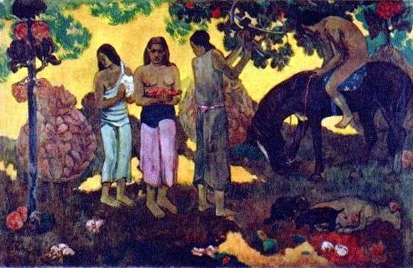 Описание картины Поля Гогена «Сбор плодов»