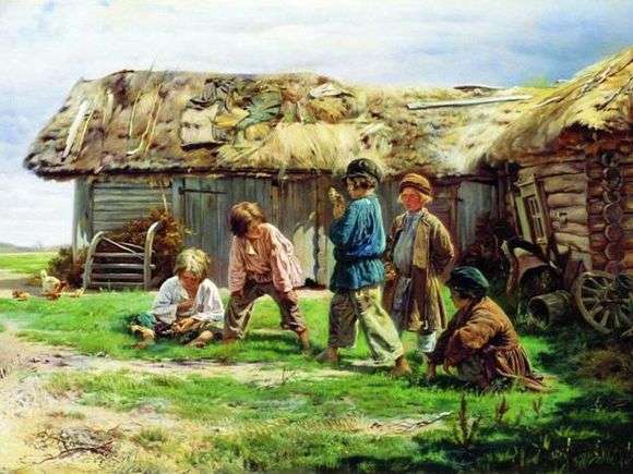 Описание картины Владимира Маковского «Игра в бабки»