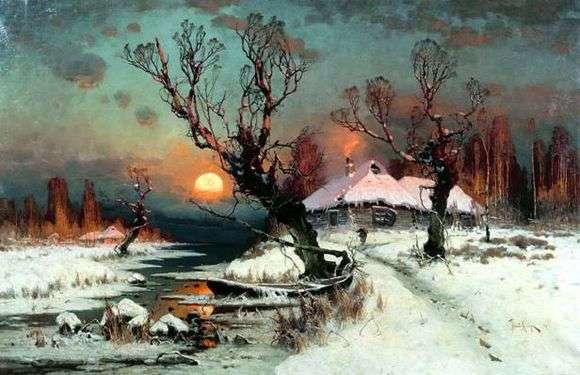 Картинки по запросу Ю.Клевер.закат солнца зимой