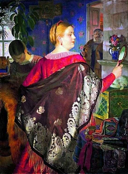 Описание картины Бориса Кустодиева «Купчиха с зеркалом»