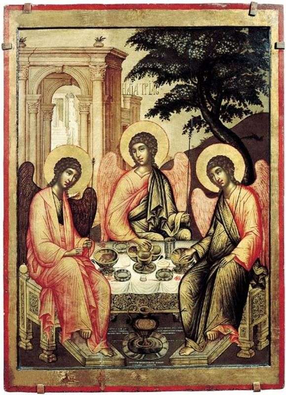 Описание иконы Симона Ушакова «Троица ветхозаветная»