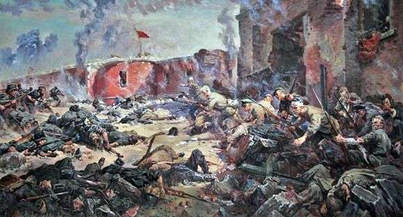 Описание картины Петра Кривоногова «Защитники Брестской крепости»