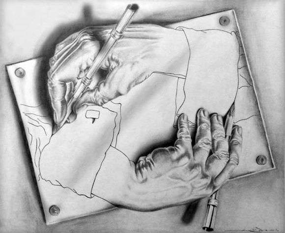 Описание картины Маурица Эшера «Рисующие руки»