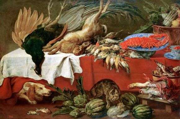 Описание картины Франца Снейдерса «Натюрморт с битой дичью и омаром»