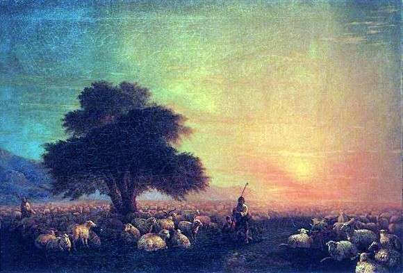 Описание картины Ивана Айвазовского «Овцы на пастбище» (Отара овец)