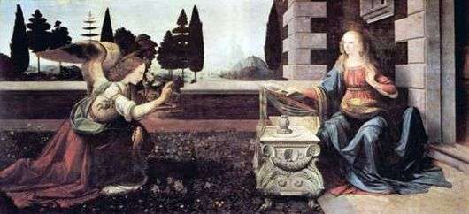 Описание картины Леонардо да Винчи «Благовещение»