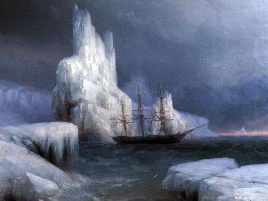 Описание картины Ивана Айвазовского «Ледяные горы в Антарктиде»