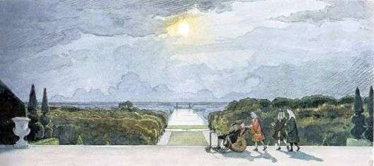 Описание картины Александра Бенуа «Версаль. Прогулка короля»