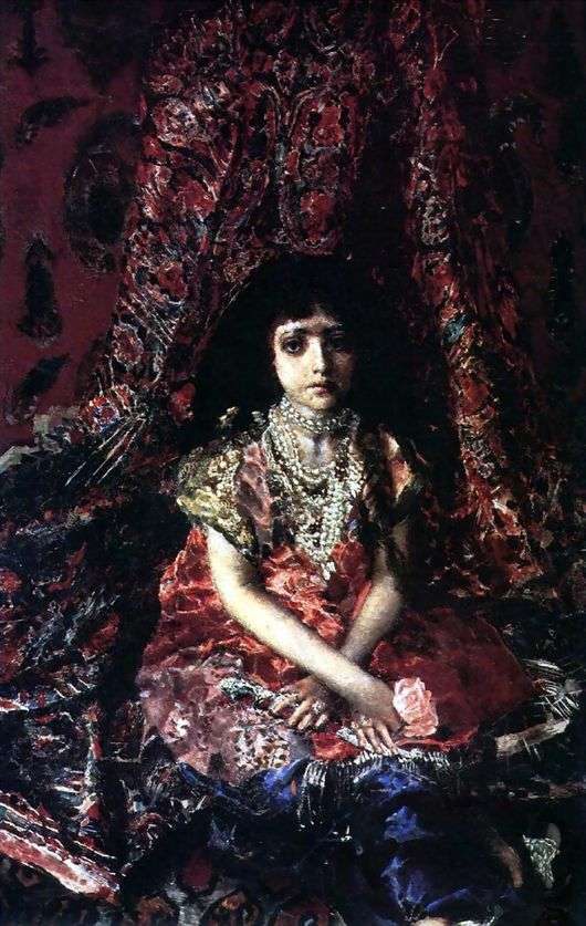 Описание картины Михаила Врубеля «Девочка на фоне персидского ковра»