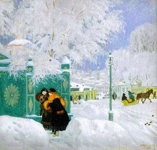 Описание картины Бориса Кустодиева «Зимний пейзаж»