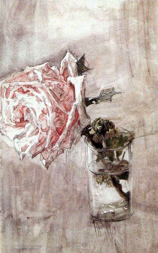 Описание картины Михаила Врубеля «Роза в стакане»