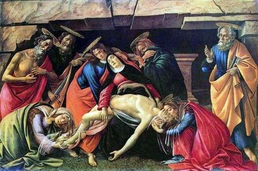 Описание картины Сандро Боттичелли «Оплакивание Христа. Пьета»