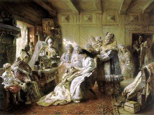 Описание картины Константина Маковского «Под венец»