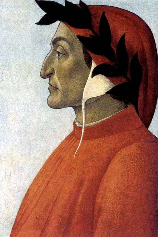 Описание картины Сандро Боттичелли «Портрет Данте»