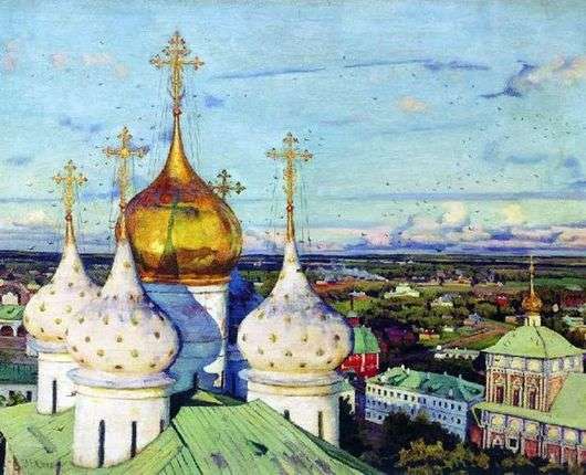 Описание картины Константина Юона «Купола и ласточки»
