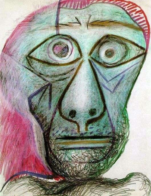 Описание картины Пабло Пикассо «Автопортрет» (30 июня 1972 года)