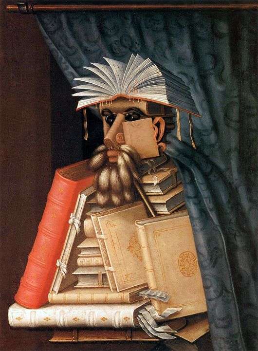 Описание картины Джузеппе Арчимбольдо «Библиотекарь»