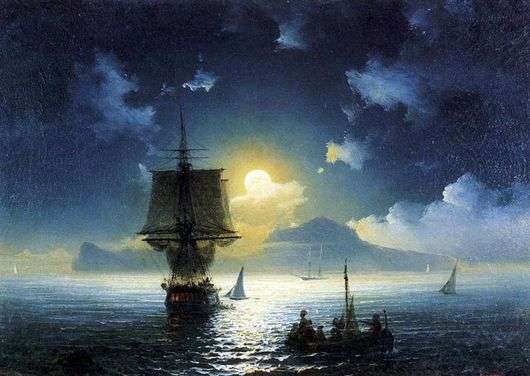 Описание картины Ивана Айвазовского «Лунная ночь на Капри»