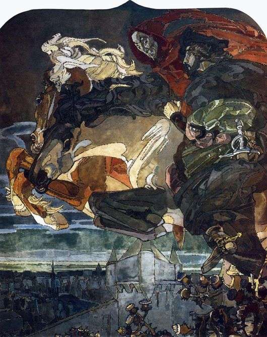 Описание картины Михаила Врубеля «Полет Фауста и Мефистофеля»