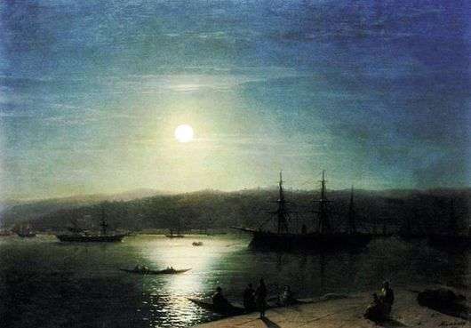 Описание картины Ивана Айвазовского «Босфор в лунную ночь»