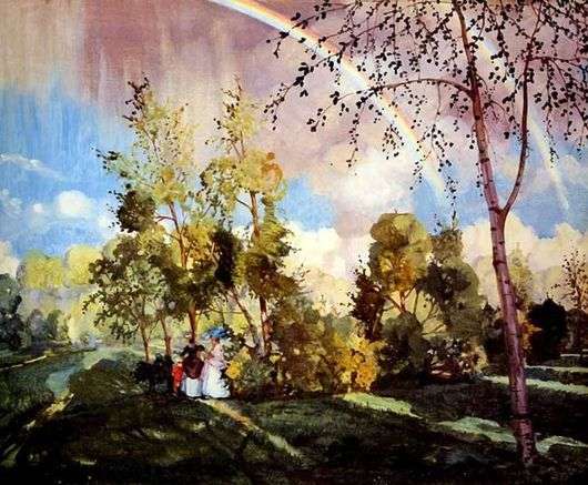 Описание картины Константина Сомова «Пейзаж с радугой»